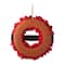 Glitzhome® 18" Christmas Red Belt Fabric Wreath